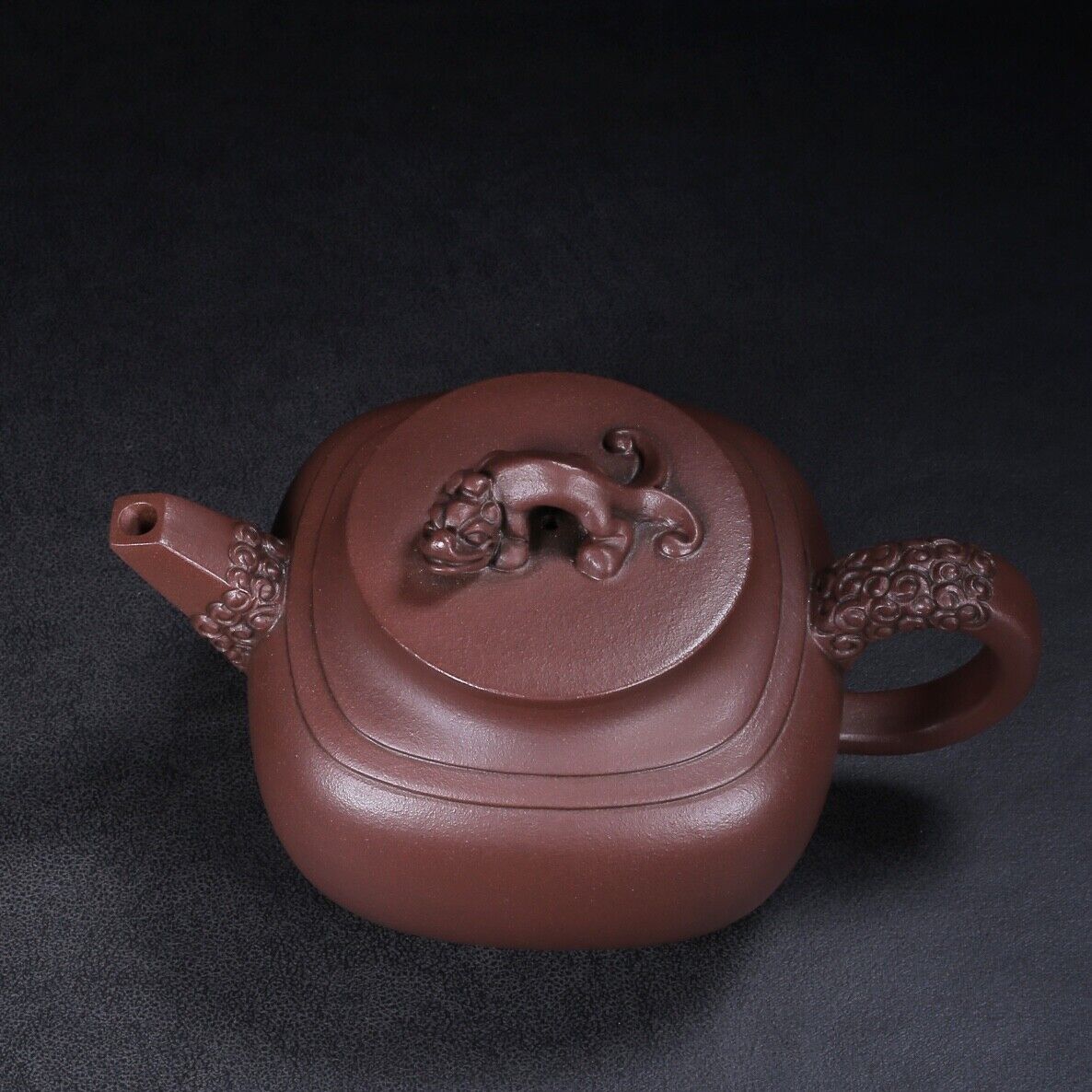 Chinese Yixing Zisha Clay Handmade Exquisite Teapot （四方 底款：金鼎商标）