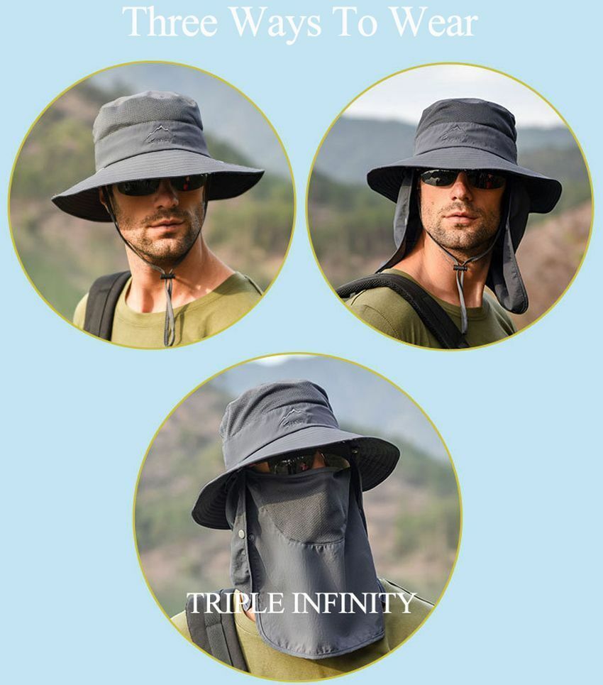 Summer Large Bucket Hat Foldable Breathable Hiking Fishing Camping 10*56-60 CM