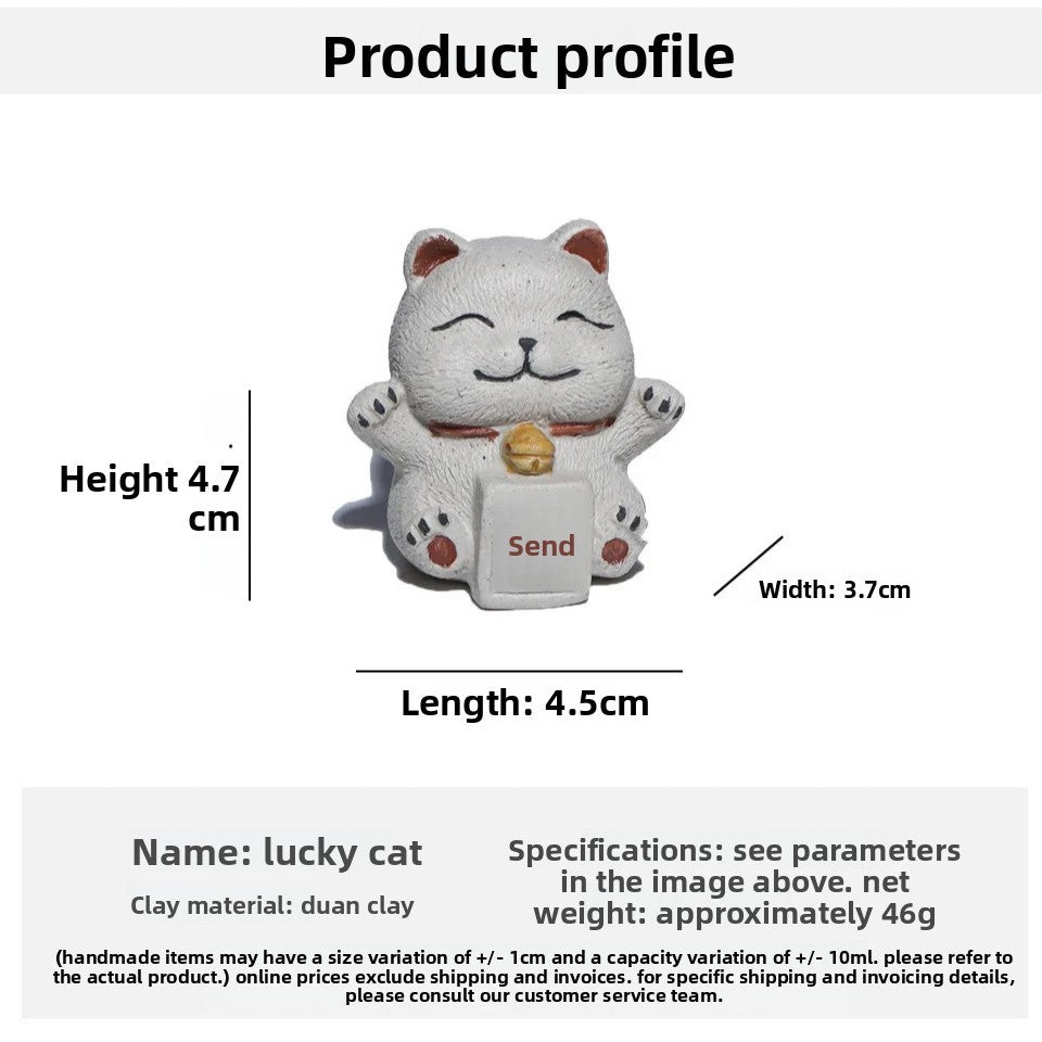 1Pc Chinese Yixing Purple Clay Fortune Cat Tea Pet Toys Tea Statue Ornaments