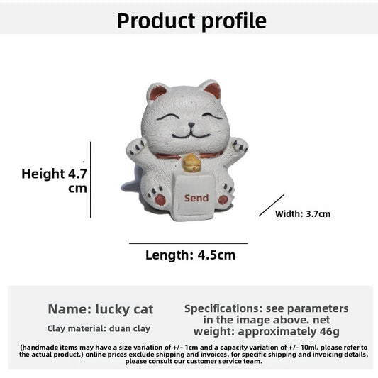 1Pc Chinese Yixing Purple Clay Fortune Cat Tea Pet Toys Tea Statue Ornaments