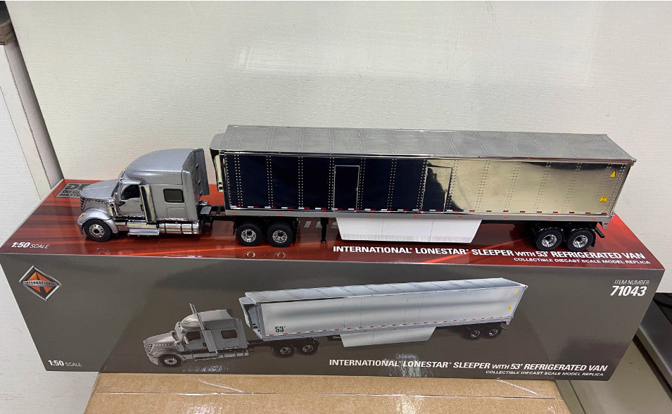1:50 INTERNATIONAL LONE STAR Tractor Refrigerated Container Truck Diecast Model