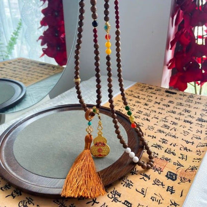 Sandalwood Sweater Chain Bodhi Prayer Beads New Chinese Multi-Treasure Bracelet