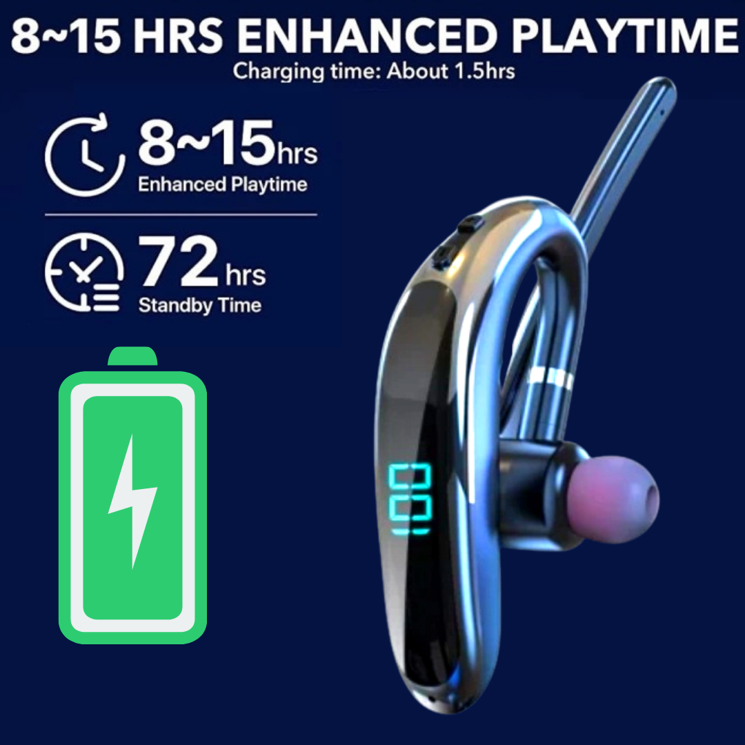 Wireless Bluetooth 5.2 Earpiece Headset Driving Trucker Earbuds Noise Cancelling