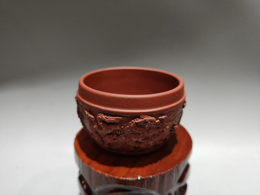 Chinese Yixing Zisha Clay Handmade Exquisite Dragon Pattern Cups