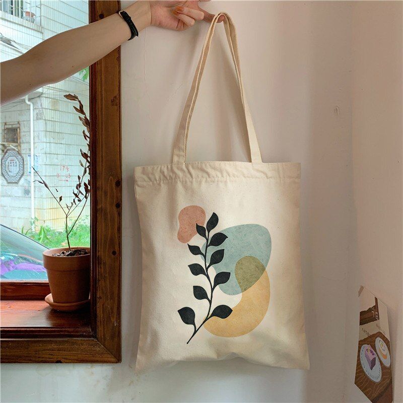 Retro Canvas Tote Bag Handbag Fashion Shoulder Bag Large Student Book Bags Linen
