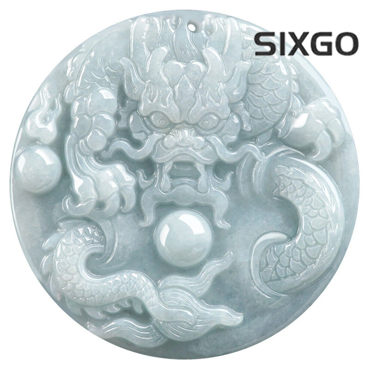 Natural Grade A Jade Jadeite Men Women Lucky Zodiac Dragon Round Pendant