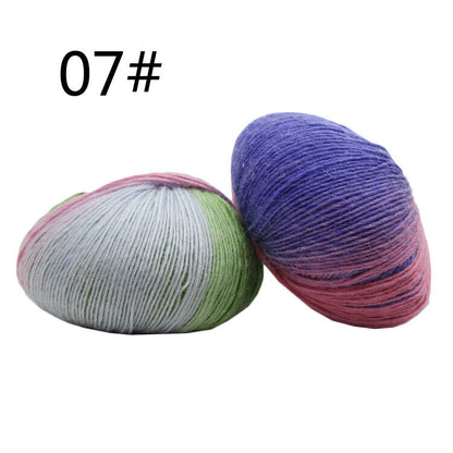 Hot Sale 50g Crochet soft Rainbow Dyeing Wool Yarn Crafts Hand Knitting Yarn