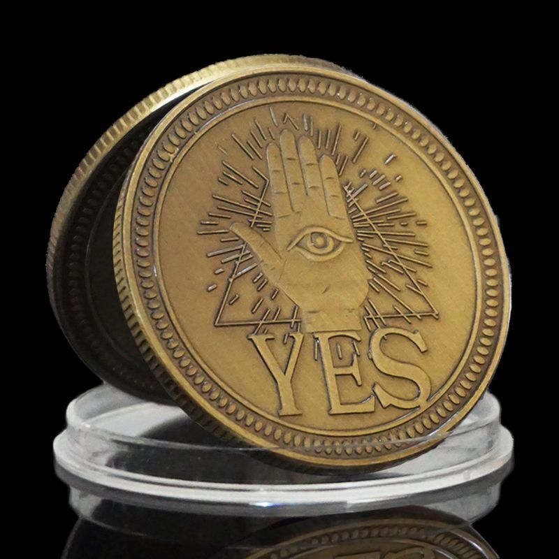Commemorative Coins Metal Yes No Ouija Gothic Prediction Items USA Morgan Dollar