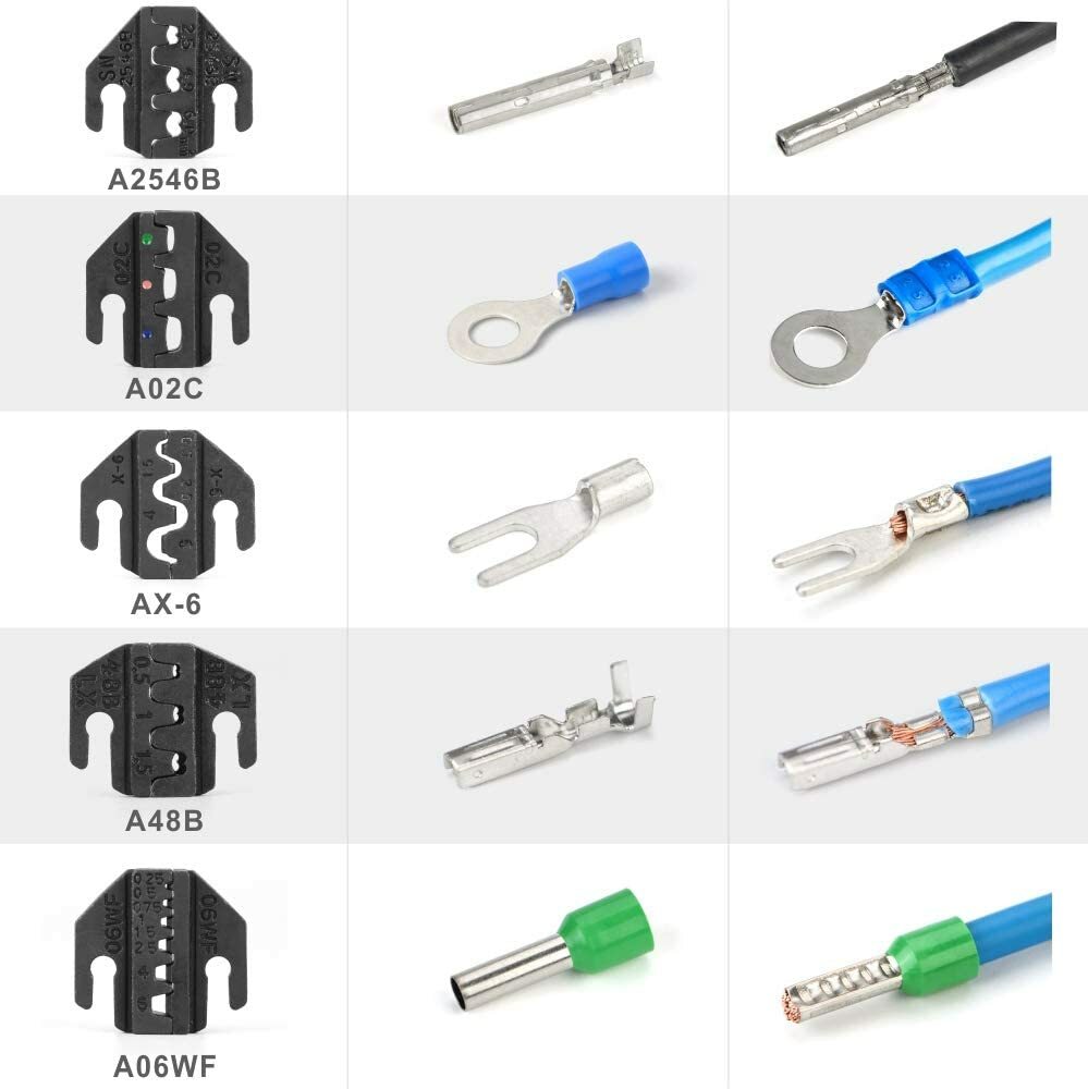 IWISS SN Series Quick Change Wire Crimper Tool Set Connectors Crimping Plier Kit