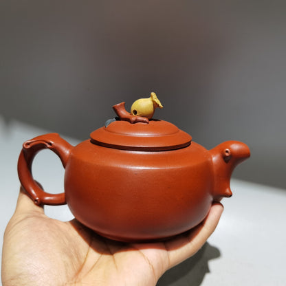 Tea Set China Yixing Zisha Carved Pomegranate Statue KungFu Tea Exquisite Teapot