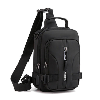 Men's Small Sling Chest Bag Backpack Anti-theft Crossbody Shoulder Bag wUSB Port