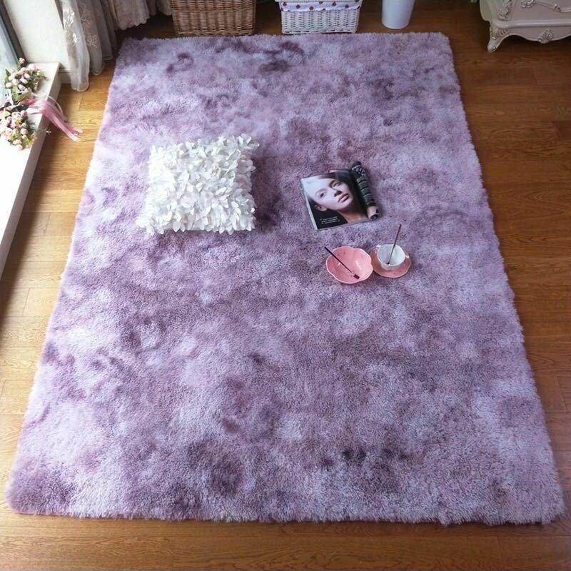 Silk Carpets Soft Living Room Bedroom Rugs Home Tie-dye Faux Fur Polyester Plush