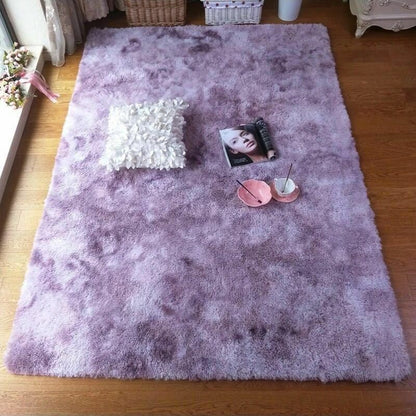 Silk Carpets Soft Living Room Bedroom Rugs Home Tie-dye Faux Fur Polyester Plush