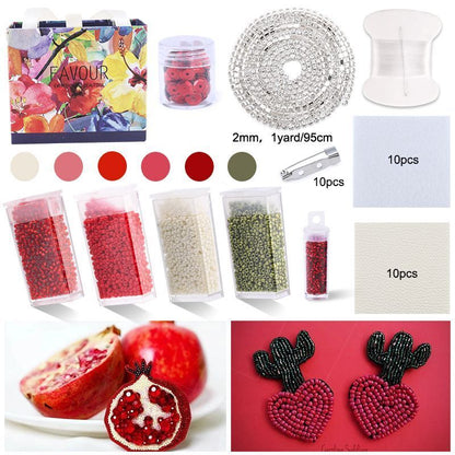 Beading Embroidery Kits 4~39Pcs Glass Seed Bead Needlework Jewelry Crafts Making