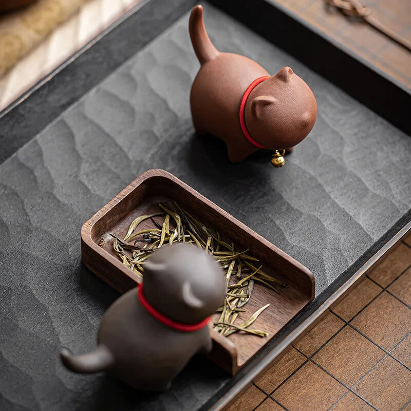 Purple Clay Cute Cat Tea Pets Ceramic Kung Fu Tea Set Accessories for Home Decor