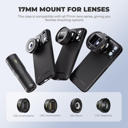 Pro Filmmaker Case for Phone 17 Pro Max - Magnetic Filter & 17Mm Lens Mount Blac