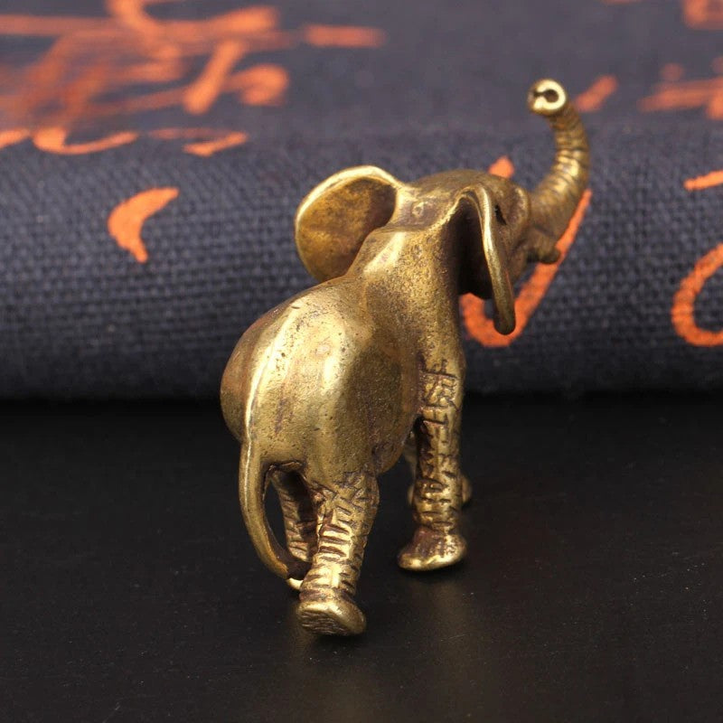 5.5cm Retro Brass Elephant Figurines Tea Pet Table Ornament Home Decoration