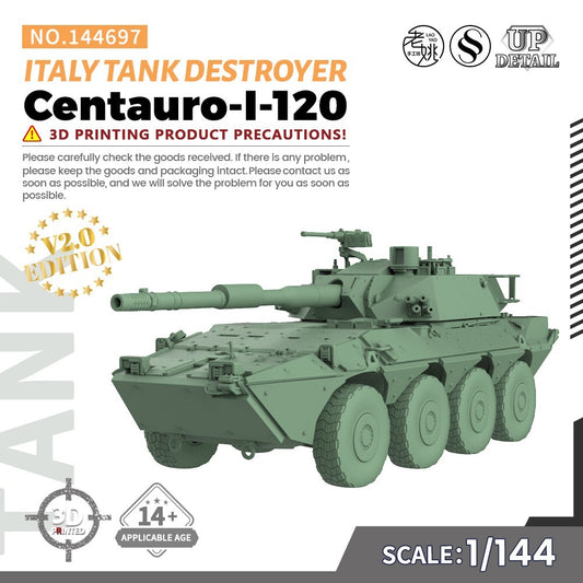 SSMODEL SS144697 1/144 Italy Centauro-I-120 Tank Destroyer Military Model Kit