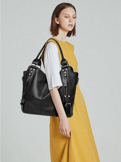 Handbag Bag Side Pockets Bag PU Leather Totes Shoulder Bags Ladies