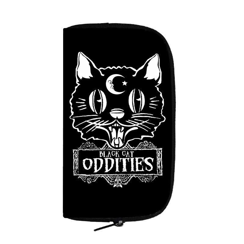 Cute Black Witch Wallet Money Bags Skull Gothic Purses Credit Card Phone Holder