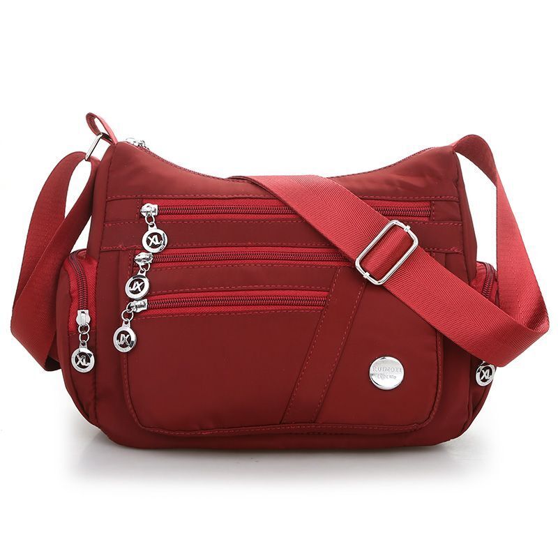 Lightweight Shoulder Bag Messenger Purse Zippers Waterproof Oxford Crossbody Bag