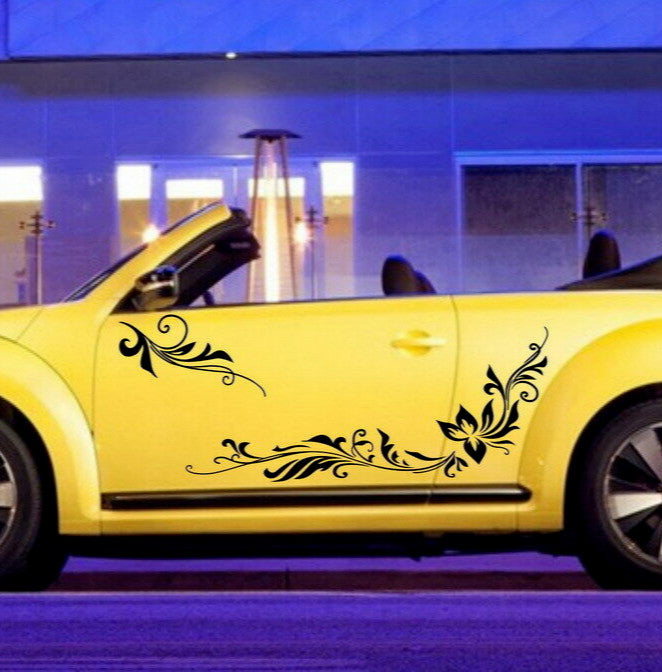 Car Decals Flowering Floral 52'' for Beetle Vinyl Side Door stickers ZC1006 4pcs