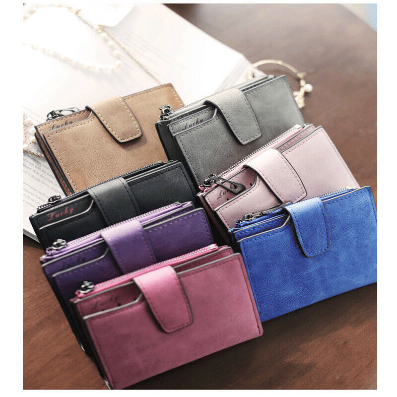 Women Card Clamps Coin Lady Wallet Handbag Purse Cash Clip Billfold Female Purse