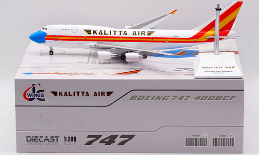 1:200 JC Wings Kalitta Air Boeing B747-400F Airplane Diecast Aircraft Model