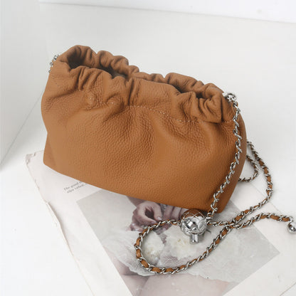 Small Mini Real Leather Clutch Purse Shoulder Bag Crossbody Adjustable Chain