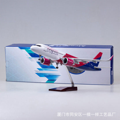 1/80 Hungary Wizz Air A320neo Passenger Plane Model Airplane W/Sound Light Stand