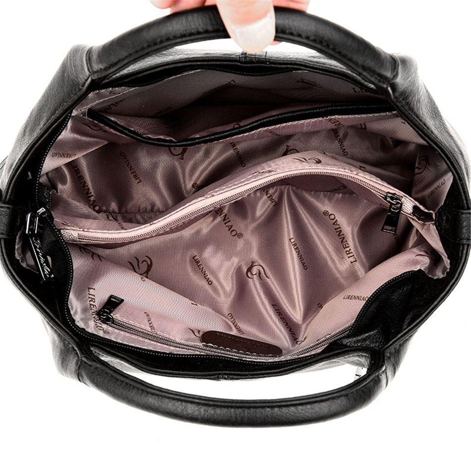 Soft Genuine Leather Handbag Small Casual Messenger Shoulder Bag Crossbody Purse