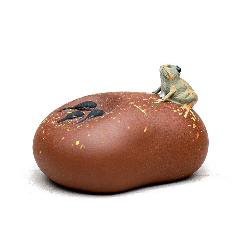 Creative Tea Pet Frog Statue Yixing Zisha Tea Play Purple Clay Potato Tomato New