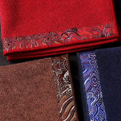 Chinese Tea Towel Square Cotton Linen Water Absorbent Tea Accessories On Sales