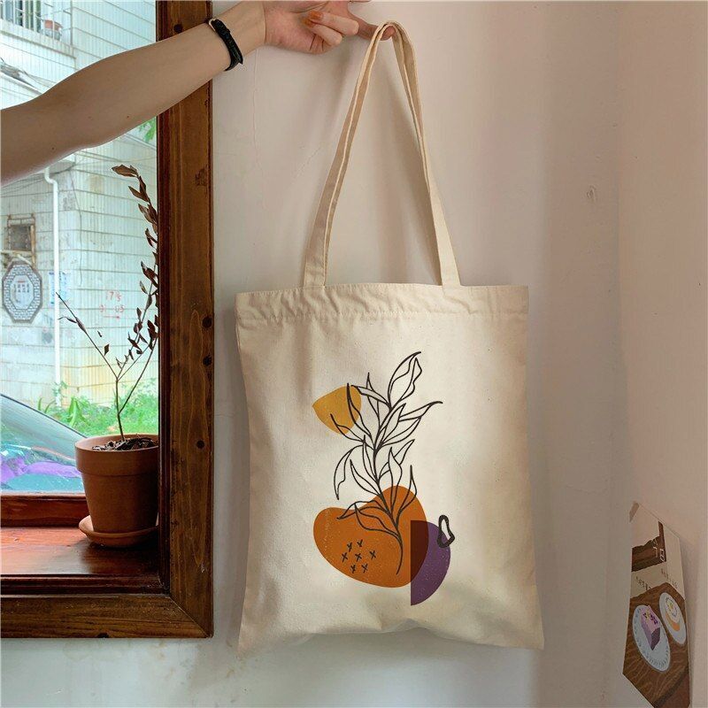 Retro Canvas Tote Bag Handbag Fashion Shoulder Bag Large Student Book Bags Linen