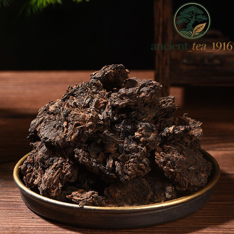 500g Old Tea Head Ripe Tea Yunnan Ancient Tree Mellow Aroma Aged Pu Erh Tea