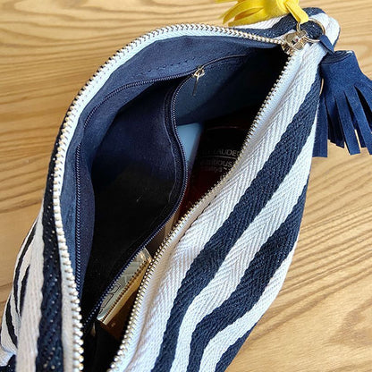 Makeup Bag Cosmetic Case Striped Storage Cases Toiletry Organizer Travel Purse