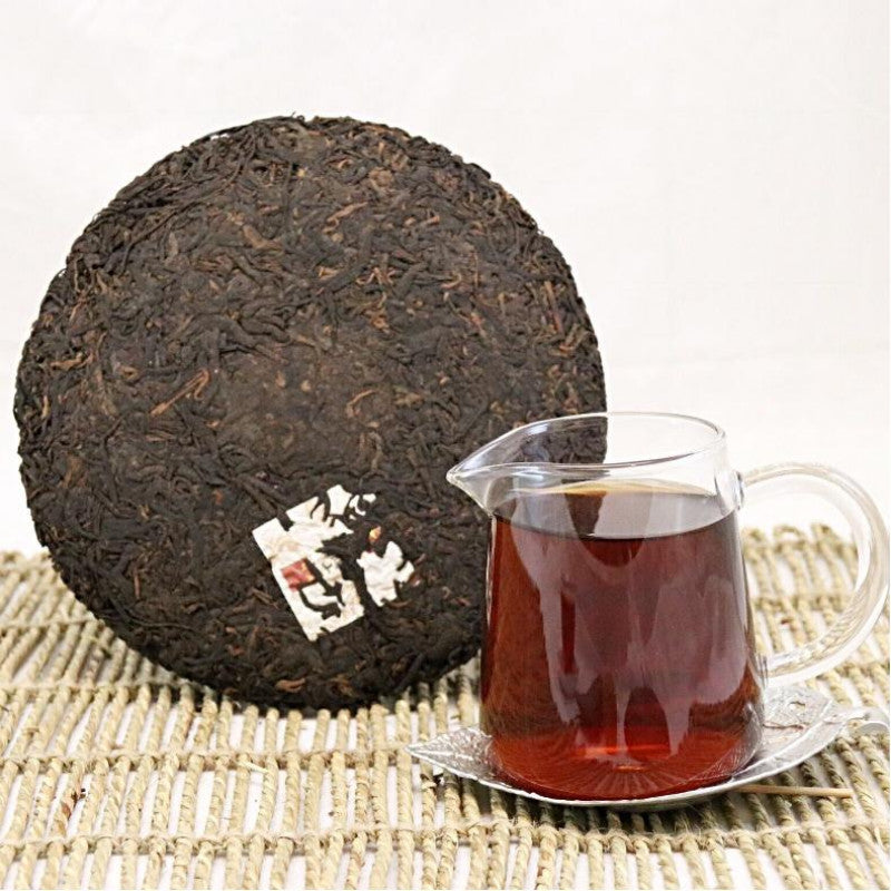 357g Yunnan Old Pu'er Ripe Tea 2017 Year Bulang Mountain Cooked Puerh Tea Cake
