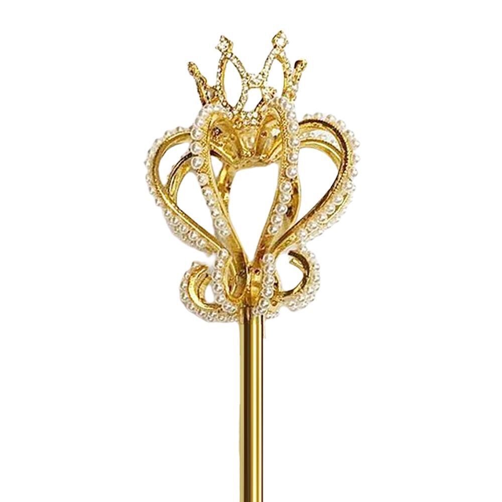 Magic Wand Rhinestone Scepter Pearl Crystal Pageant Handhelds Costume Props 53cm