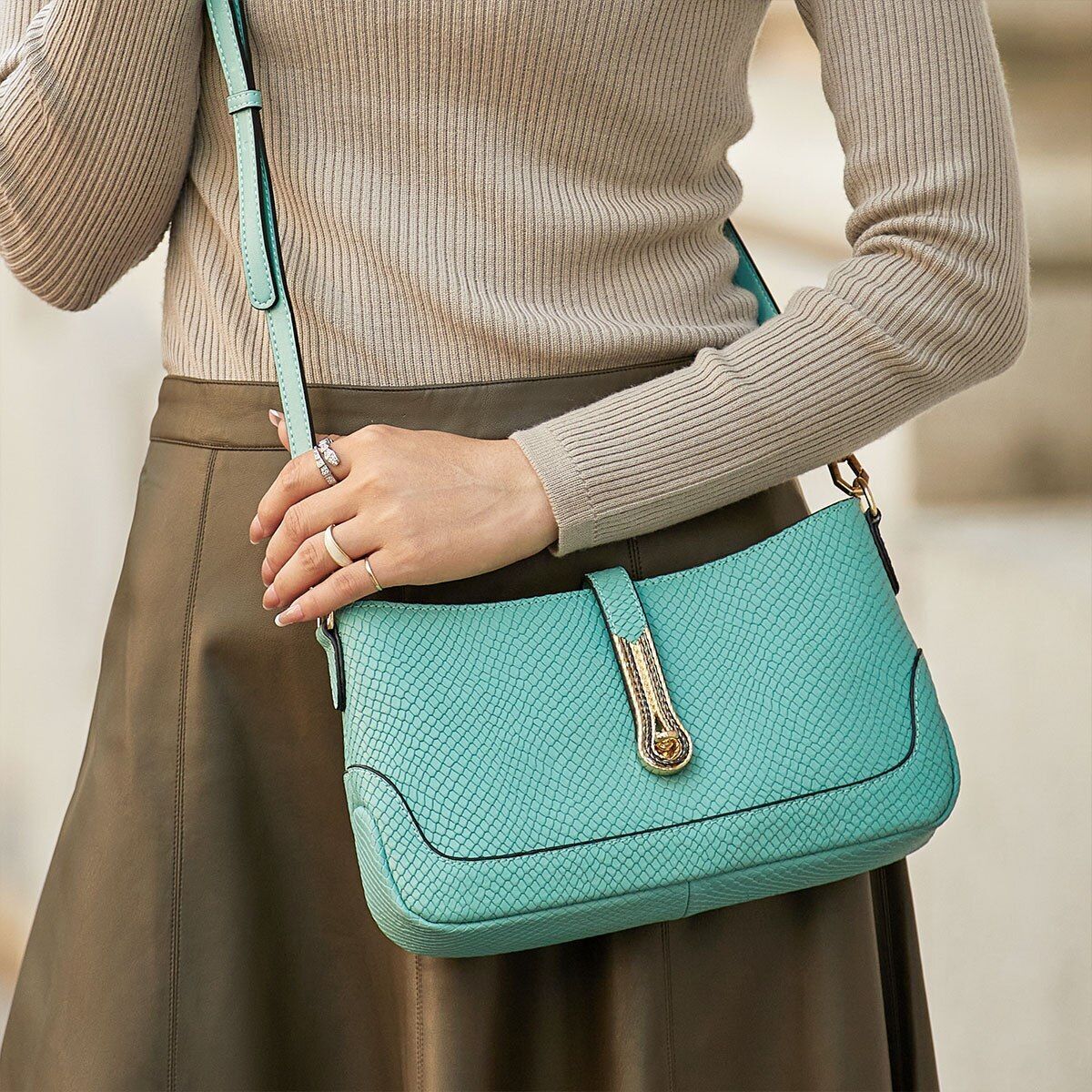 High Quality Genuine Leather Shoulder Bag Cow Leather Purse Crossbody 27*5*16 CM