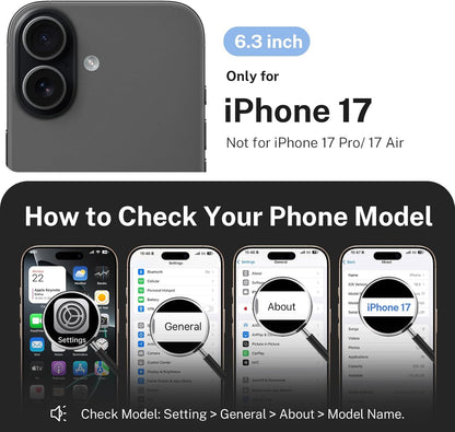 For Iphone 17 Case: with 360° Spin Magnetic Stand, Camera Control Button, Fit fo