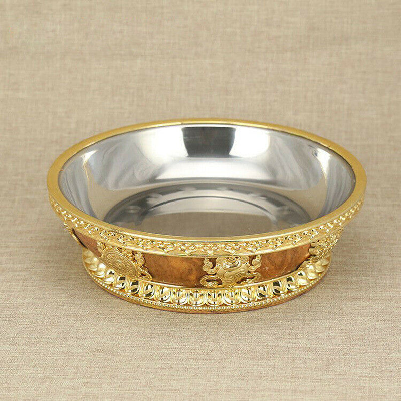 BUDDHISM ALTAR MUST! 10" SUPPLIES OFFERING FLOWER FRUIT PLATTER TRAY -