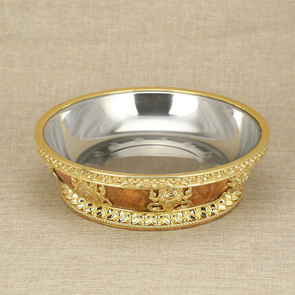 BUDDHISM ALTAR MUST! 10" SUPPLIES OFFERING FLOWER FRUIT PLATTER TRAY -