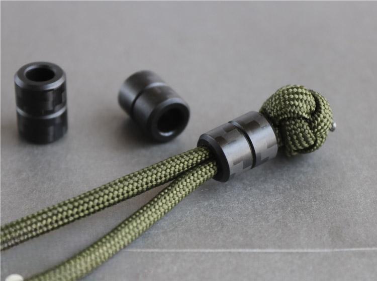 1PC Carbon Fiber Knife Lanyard Bead EDC Paracord Pendant Bracelet Bead DIY Craft