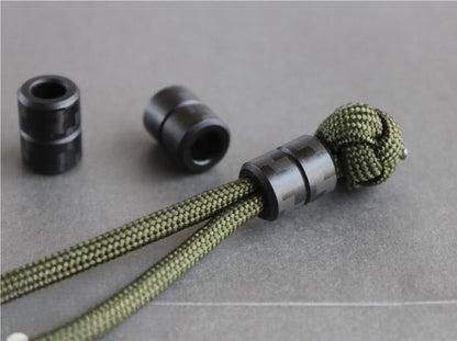 1PC Carbon Fiber Knife Lanyard Bead EDC Paracord Pendant Bracelet Bead DIY Craft