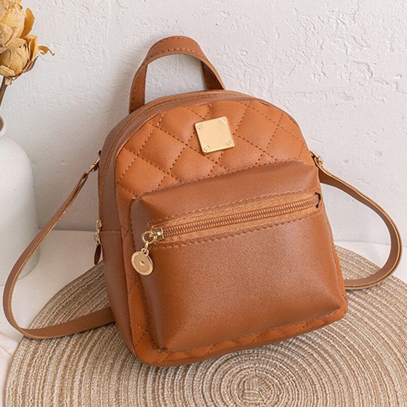 Synthetic Leather Mini Small Backpack Phone Pouch School Backpack Bags Polyester