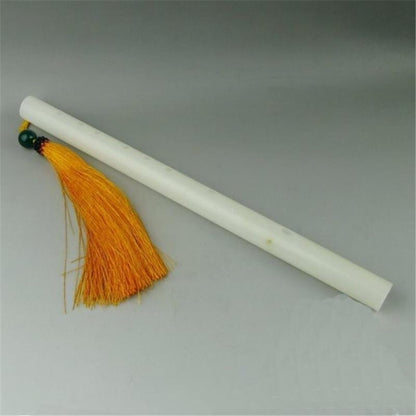 Chinese Whtie Jade Stone Flute Dizi Music Flauta Traditional Musical Instrument