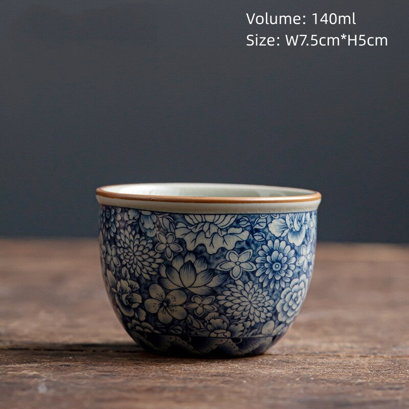 One Cup Blue-and-white Porcelain Tea Cup Antique Style Dehua Master Cup Of Tea