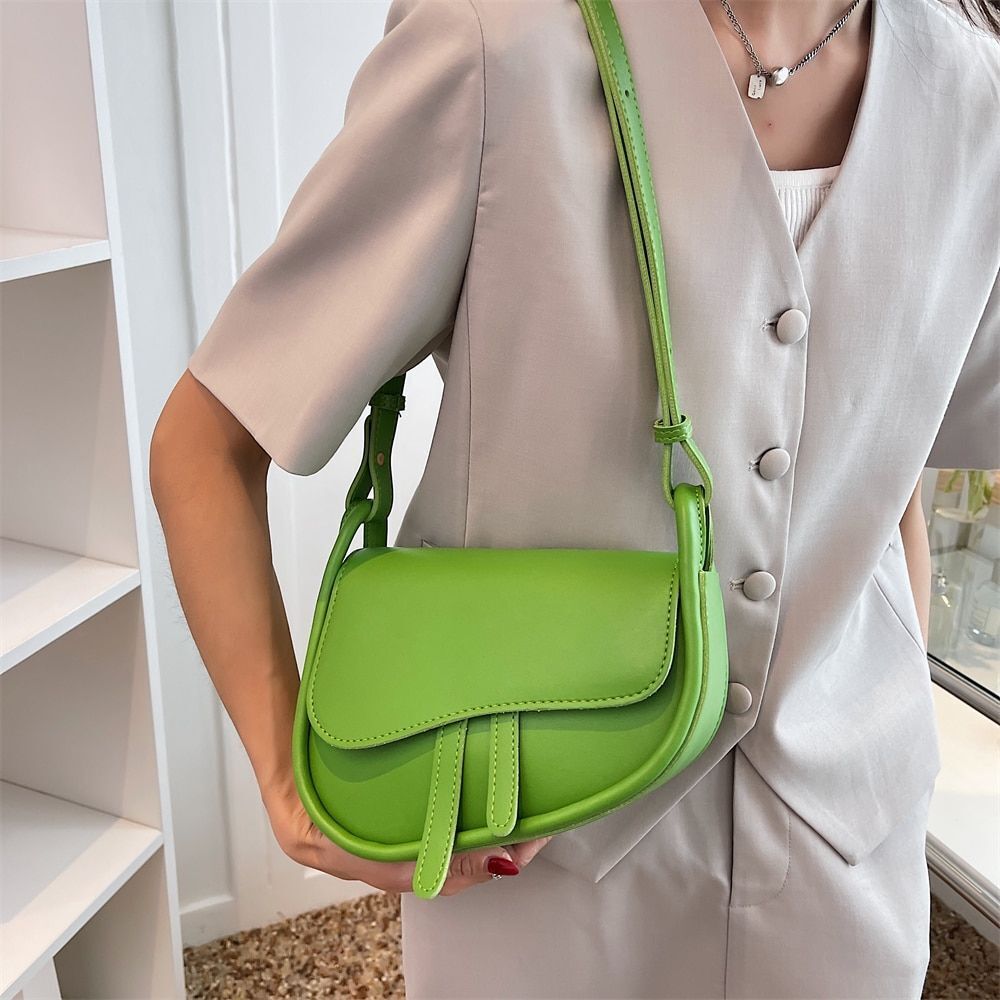 Fashion Saddle Bag New Small Shoulder Bags Solid Crossbody Female Messenger Bag