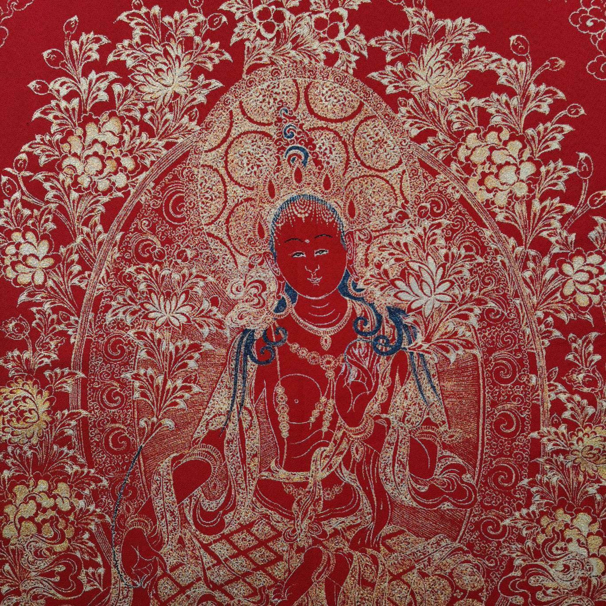 36" Tibet Tibetan Cloth Silk Red Tara Guanyin Kwan-yin Tangka Thangka Painting