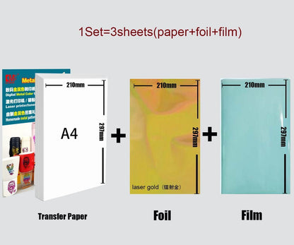 Water Transfers Decal 3Pcs Printable Laser Hot Stamping Paper Image Mug Stickers